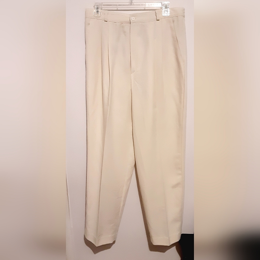 Lee David Collection Cream Dress Pants Slacks Trousers